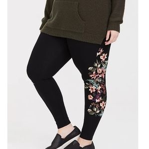 Black floral leggings Torrid 6x